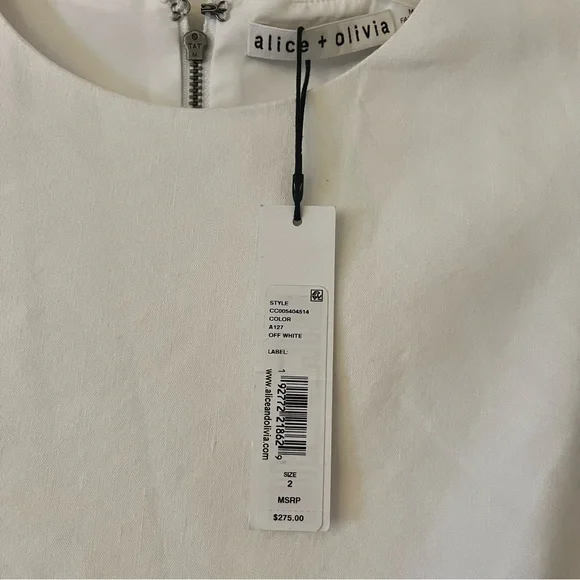 Alice + Olivia Palmira Linen Ruffle Sleeveless Mini Dress White 2 NWT - Picture 15 of 15